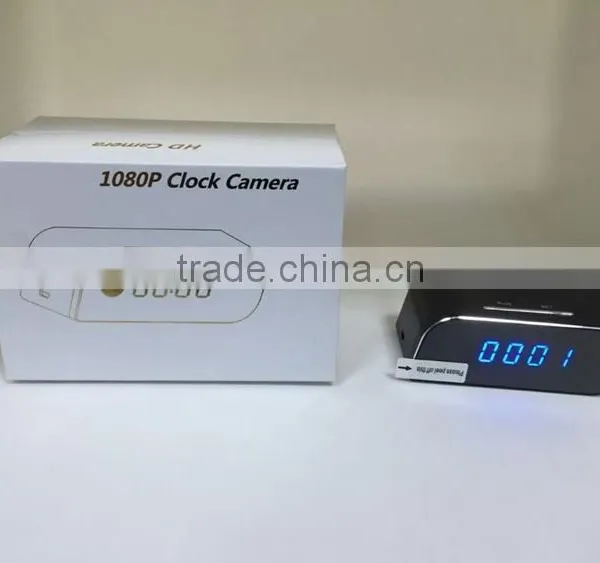 1080P FHD Pinhole Clock DVR Camera With Remote Control Night Vision Wide Angle View Table Alarm Clock DV Camera photo-2