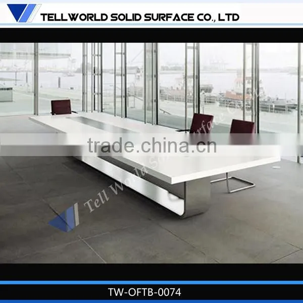High quality acrylic solid surface boardroom table/meeting room table/conference table socket