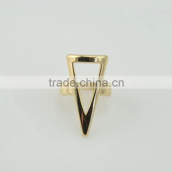Simple Silver Metal Zinc Alloy Design Rings Jewelry With Triangle Shape photo-5