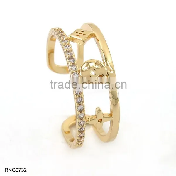 Five Anniversary Diamond Ring Antique Copper Split Rings For Women photo-2