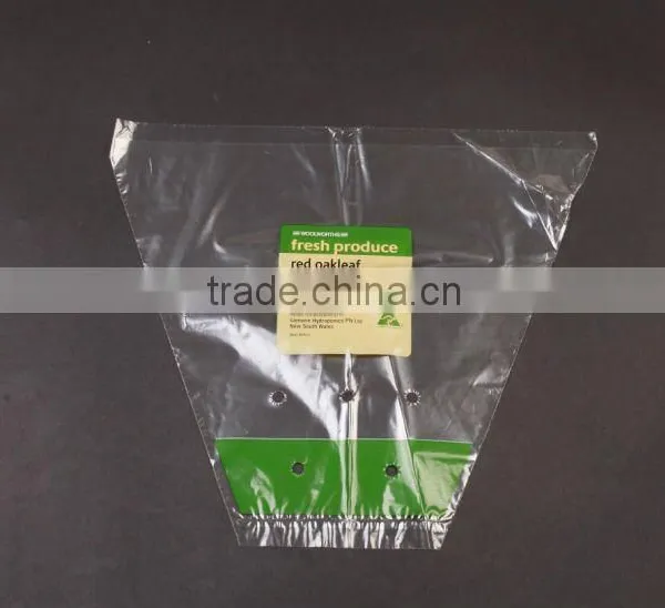 Clear Lovely Print Perforated/gelocht Ventilated Plastic Flower Bag for Supermarket/shop/store