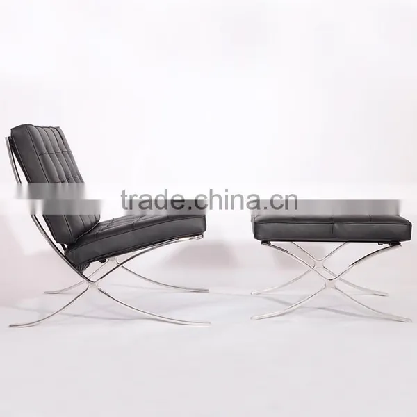 Premium Pavilion Barcelona Style Lounge Chairs Black photo-2