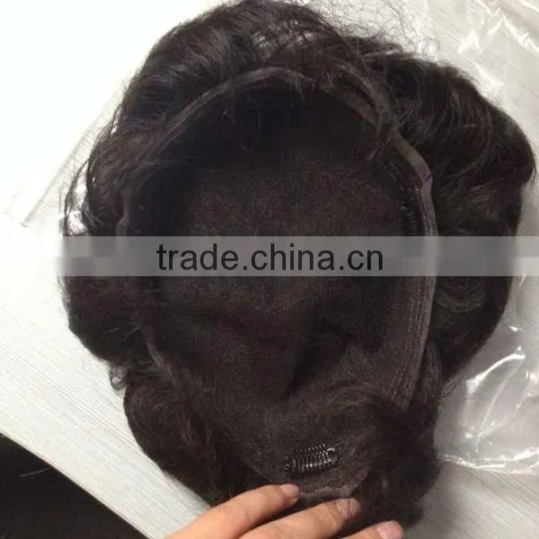 Indian Remy Human Hair Toupee / Wig for Men Natural Hair Wig for Men photo-6