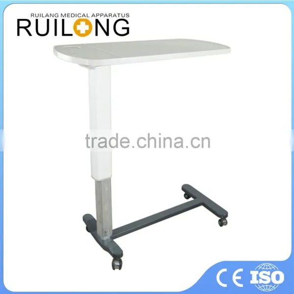 Adjustable White Portable Easy Placement ABS Hospital Bed Tray