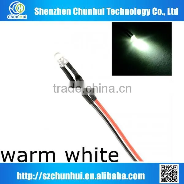 Red,green,blue,white,yellow 3 mm Through Hole Prewired Led photo-3