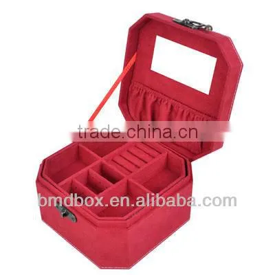 Octagonal Shape Exquisite Flocking Cheap Jewellry Box photo-4