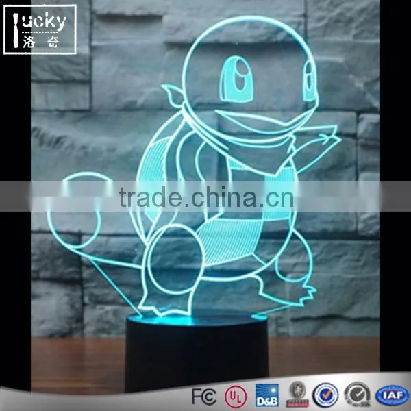 Pokemon Go Kawaii Squirtle 3D LED Night Light With Color Change photo-4