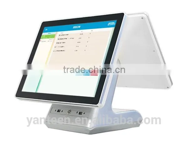15inch Dual Touch Screen Supermarket POS System All in One With Aluminum Alloy Casing photo-2