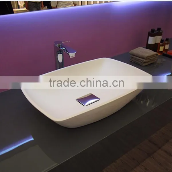 Factory Hot Sales ,Stone Resin Wash Basin,Artificial Stone Bathroom Washing Basin,Solid Surface Wall Hung Wash Basins photo-5
