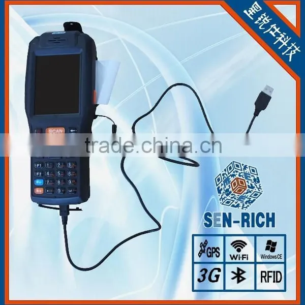 Handheld PDA RFID Reader Support 1D/2D Bar Code Scanner,Printer,Wifi,3G