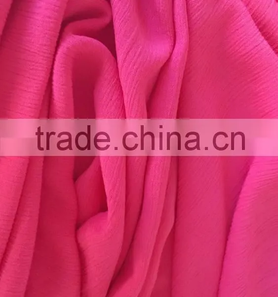 China Fabric Manufacturer Oeko-tex Standard Solid Crinkle Viscose Fabric, 30*24 135gsm Dyed Rayon Crepe Fabric photo-4