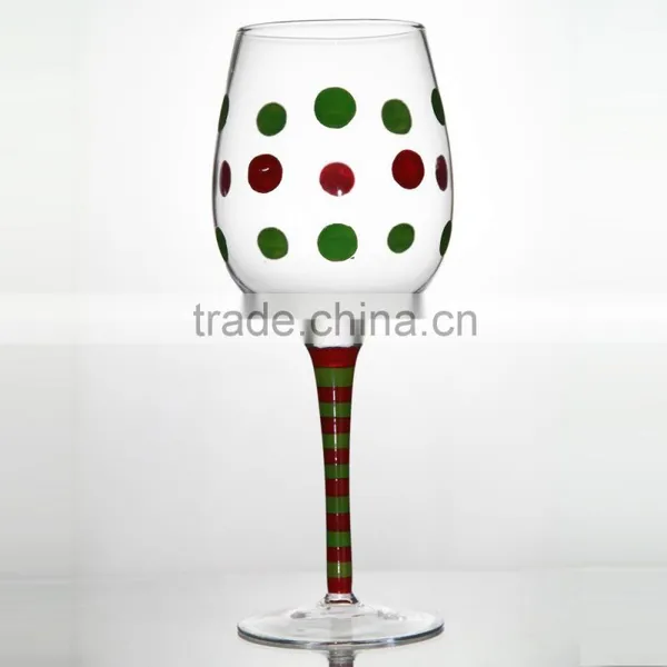 Hot Selling Christmas Painted Wine Glass Decoration Color Wine Glass for Christmas photo-2