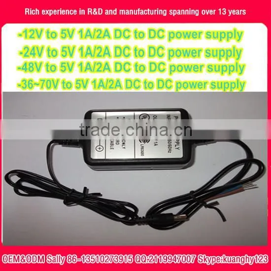 dc to dc Switch Power Supply -12VDC to 5V1A 2A 3A OEM Factory With CE,UL,SAA,CB,FCC,GS,KC,PSE Standard,low Cost