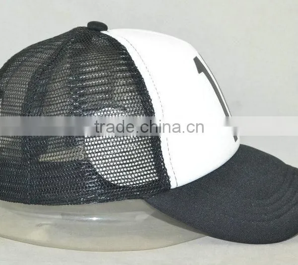 Guangzhou Hat Factory Professional Custom / 100% Polyester Fiber/white and Black/LOGO Printing/sponge Trucker Hats photo-4