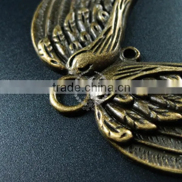 69*74mm Vintage Style Antiqued Bronze Eagle Wings DIY Pendant Charm Supplies Findings 1810423 photo-3
