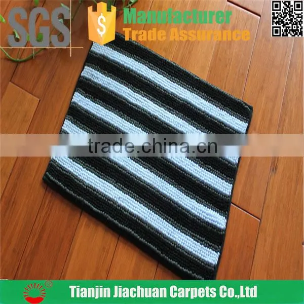 Polyester Hot Melt Adhesive Stripe Bathroom Mat photo-3