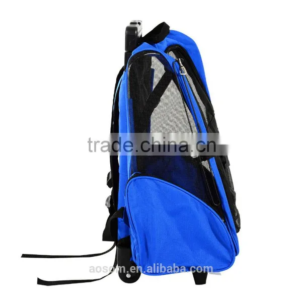 PawHut Travel Backpack w/ Trolley, Steel Wire Frame-Blue photo-4