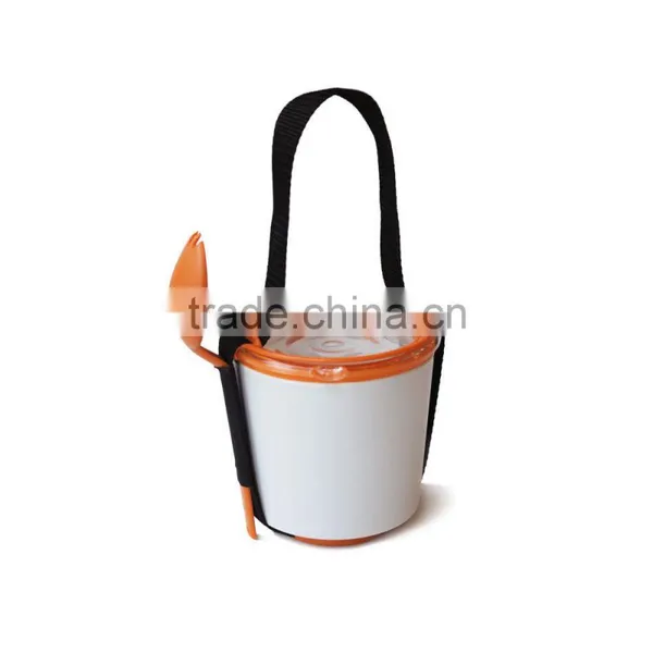 Kids Plastic Lunch Box Snack Fruit Container 2 Layers With Fork and Belt photo-6