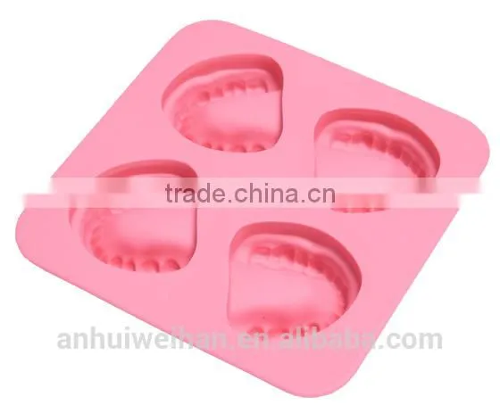 2017 Latest Style Food Grade Teeth Shape Silicone Ice Cream Mold