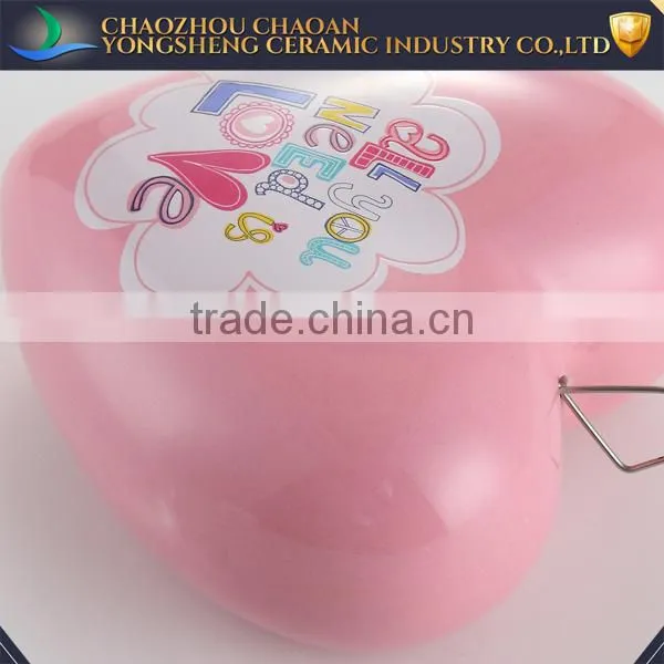 Promotional Pink Heart Ceramic China Home Decor Wholesale photo-2