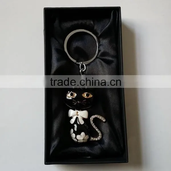 Wholesale Jewelled Pussy Cat Design Metal Alloy Key Chain photo-4