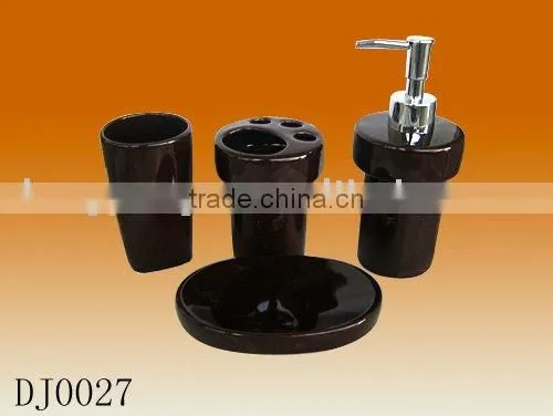 Custom Design 4 Pcs Glazed Ceramic Bath Set photo-4