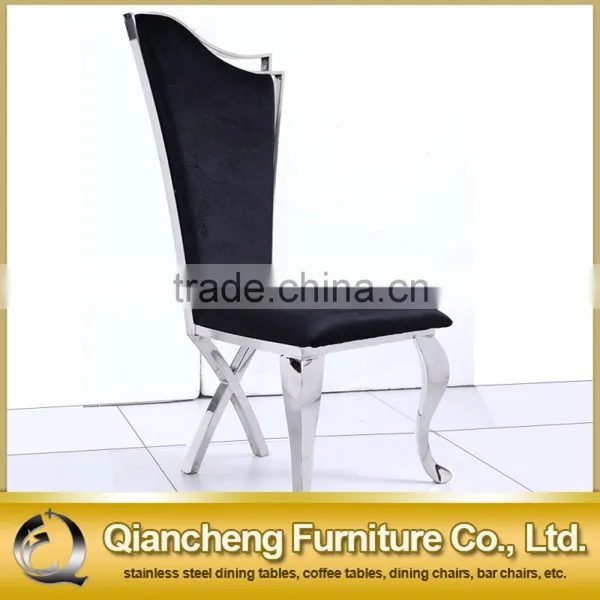 Hot Sale High Black Stainless Steel Dining Chair Banquet Chair photo-2