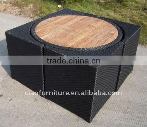 Outdoor Rattan Dining Set Dining Room Furniture Table and Chair photo-3