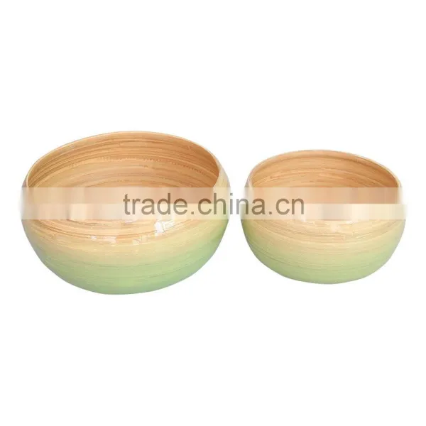 Clear Bamboo Salad Bowls, Lacquered Bamboo Bowls photo-2