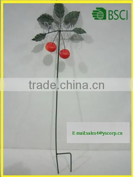 YS2015A218 Spring Fruit Series Peach Apple Pearl Watermelon Orange Wrought Iron Garden Stake photo-5