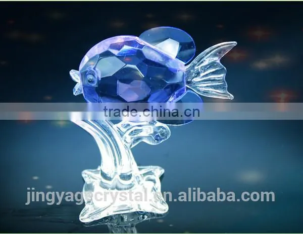 Purple Handmade Crystal Fish With a Base as Crystal Gifts for 15th Wedding Anniversary photo-2