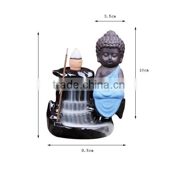 Creative The Little Monk Censer Backflow Incense Burner For Home Decor photo-6