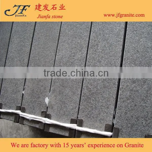 Flamed G684 Black Basalt Granite Kerbstone & Curbstone photo-2