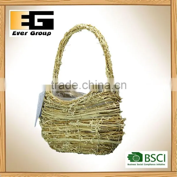 Exquisite Natural Rattan Basket With Handle for Garden Planter photo-3