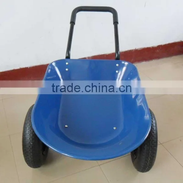 5 Cubic Feet Metal Tray Garden Wheelbarrow With Double Wheels photo-3