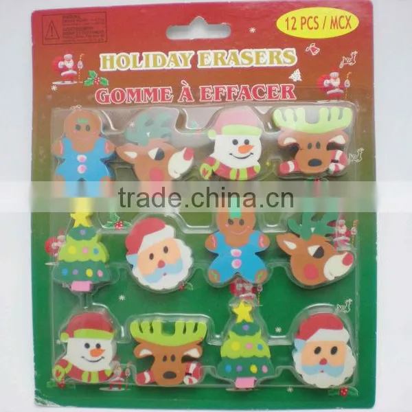 12CT Christmas Erasers