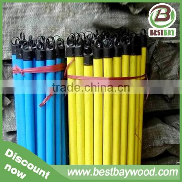 PVC Coated Wood Broom Handle/Factory Cheap Price Broom Handle Wood Pvc Coated Mop Handle photo-2