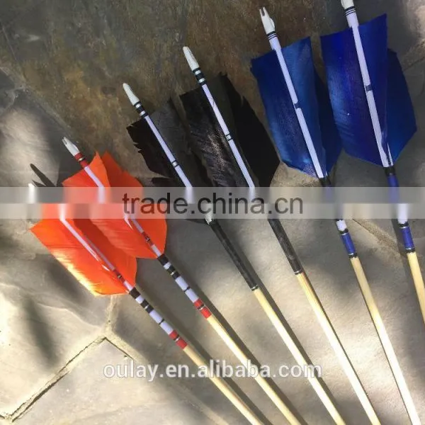 4*14cm Flu Flu Fletching Cresting Wood Arrows photo-2
