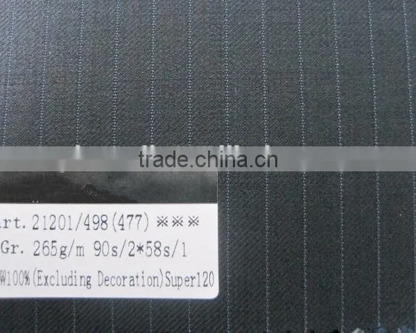 Super 120 Fabric Plaid 100% Wool for Men Suit