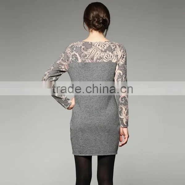 KNITTED WOMEN LONG SLEEVE ROUND NECK BASIC PRINT PULLOVER photo-6
