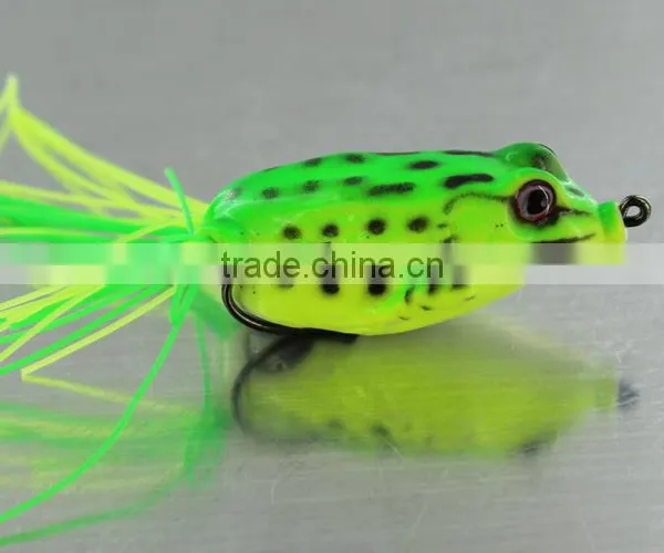 3D Eyes Artificia OEM ColorfulJigging Vibe Trolling Soft Plastic Frog Fishing Lure photo-5
