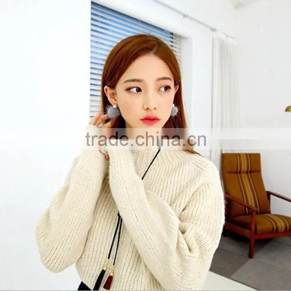 Zm53247a Ladies Earring Design Pictures Fashion Fur Style Earrings for Women photo-3
