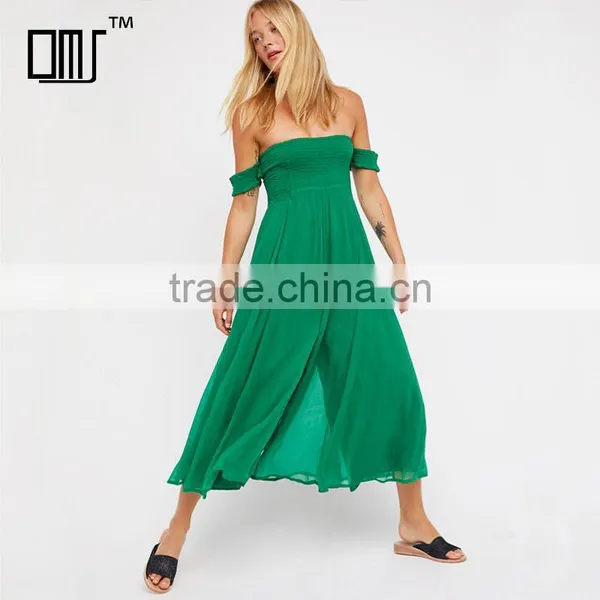 Smocked Floaty Rompers Jumpsuits Women 2017 Bohemian Clothes