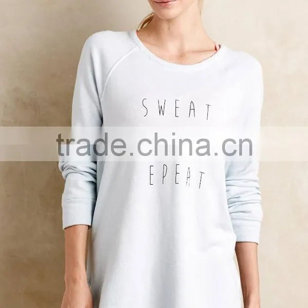 Wholesale Routine Sweatshirt Ladies Plain Pullover Sweatshirt Without Hood photo-4