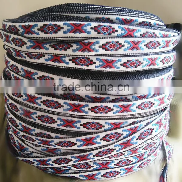 India Lace Trim Jaquard Ethnic Ribbon Geometric Embroidery Lace for Garments photo-3