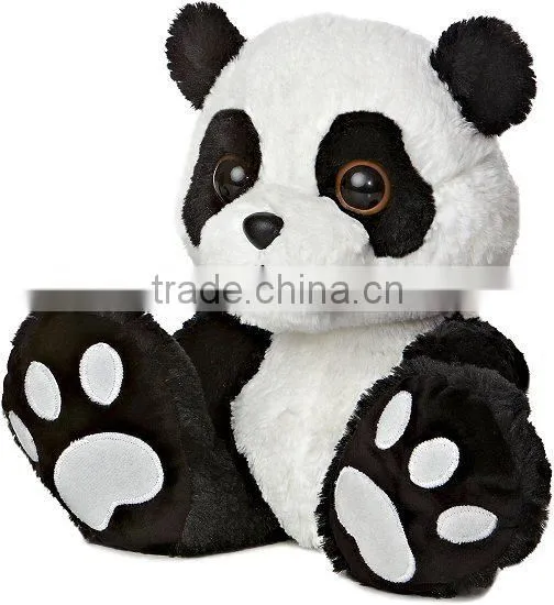 Embroidery Black & White Cartoon Panda With Big Eyes Animal Toy photo-2