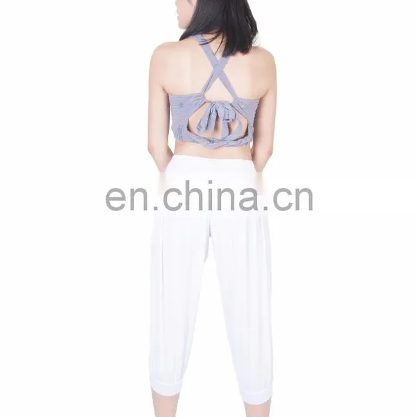 Women's Solid Capri Yoga Pants Rayon Spandex Harem Palazzo Trousers photo-4