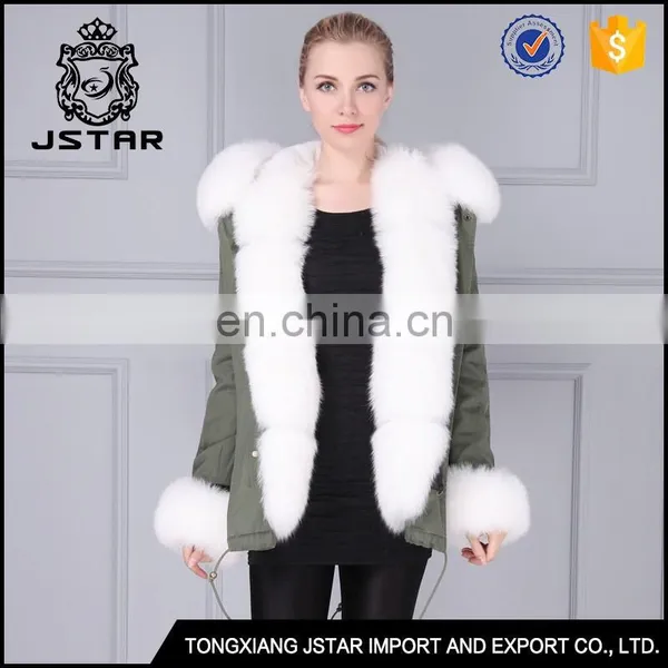 Wholesale Good Quality Fur Hooded Jacket Fashion Fur Trim Coat Sale photo-3