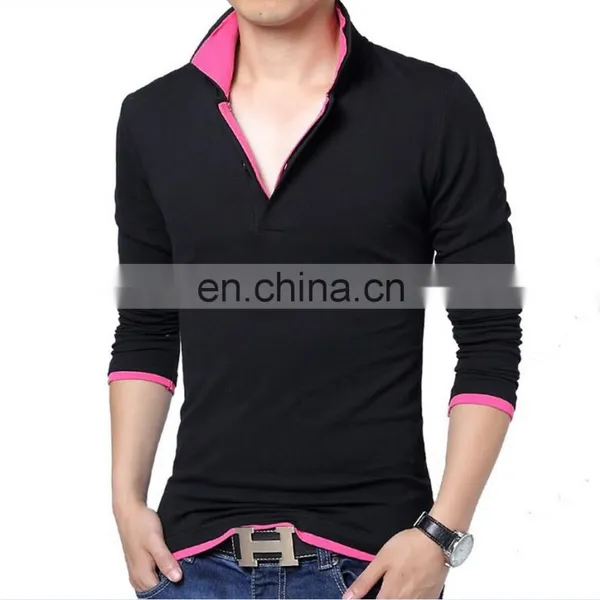 Dongguan Yihao Mens Fashion t Shirts High Quality 2015 New Fall Fashion Men's Long Sleeve T Shirt Lapel 3XL 4XL 5XL photo-4