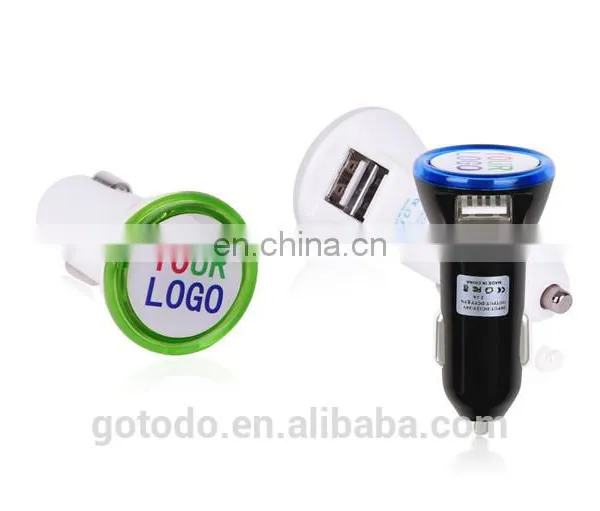 Car Dual Usb Charger With Your LOGO and LED Ring, Micro Universal Dual Usb Car Charger photo-6